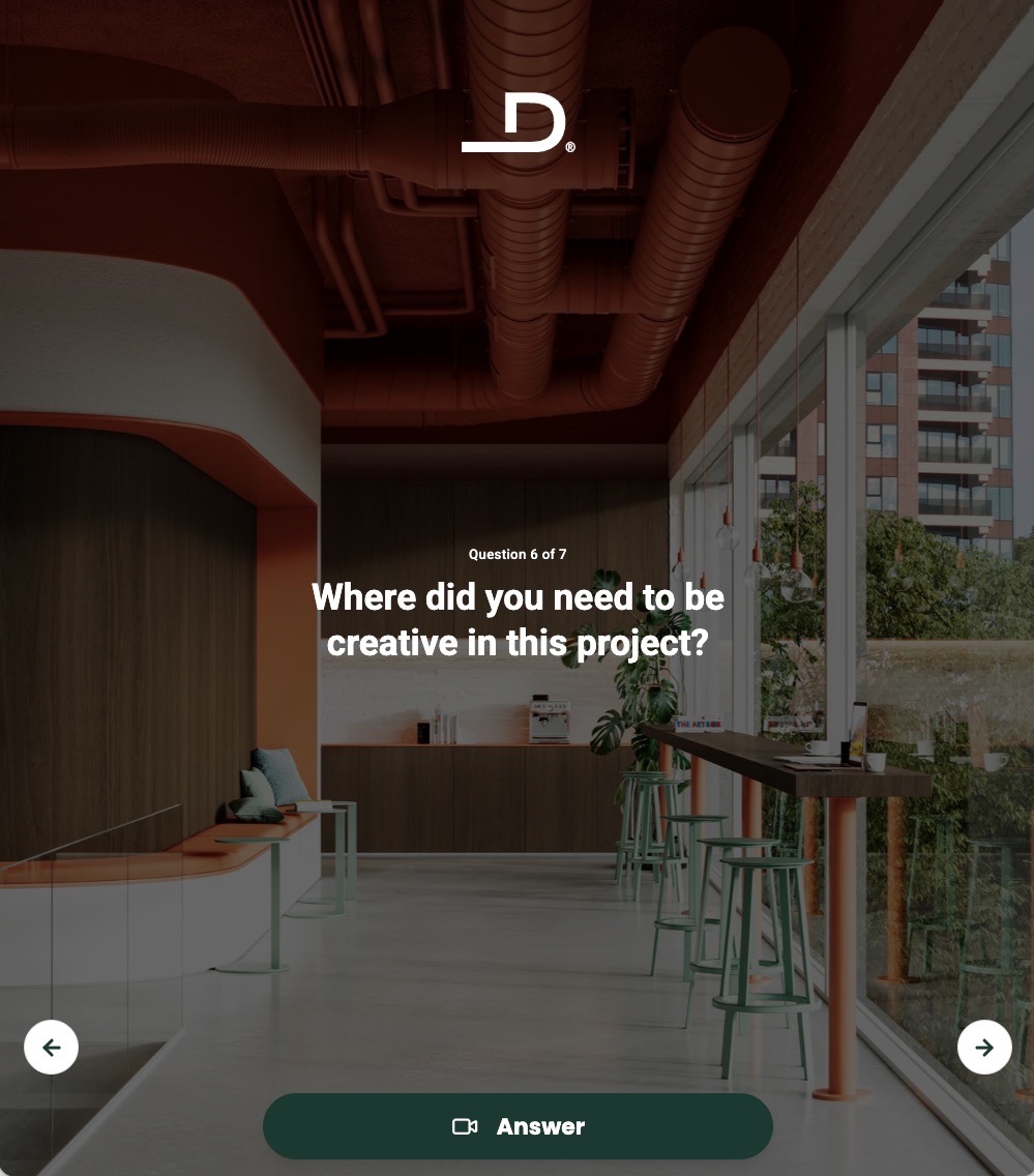 Interview question screen